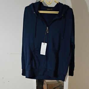 Women's Deep Blue Zip-Up Hoodie